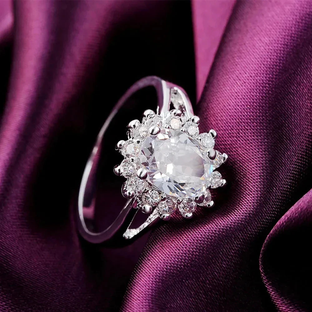 Crystal Flower Ring Band