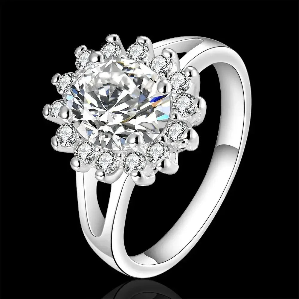 Crystal Flower Ring Band