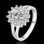 Crystal Flower Ring Band
