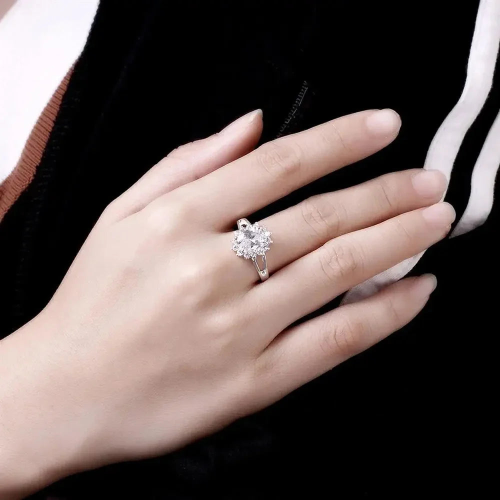 Crystal Flower Ring Band