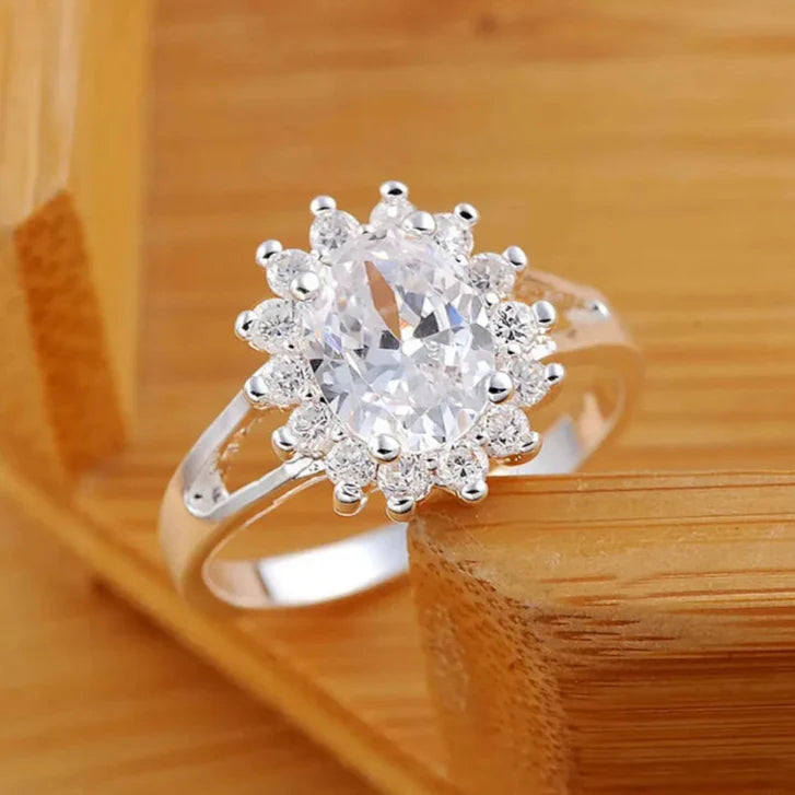 Crystal Flower Ring Band