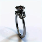 Black Flower Ring Band