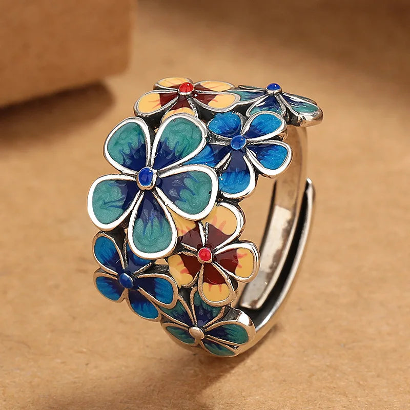 Colored Flower Ring Band