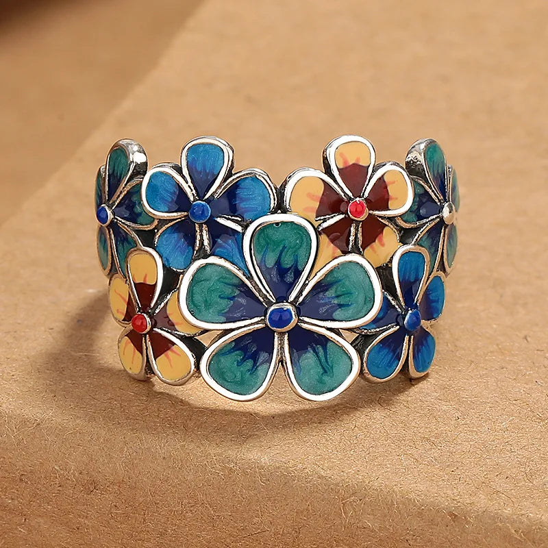 Colored Flower Ring Band
