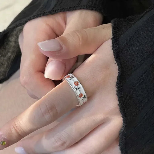Tulip Flower Ring Band