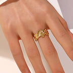 Golden Flower Ring Band