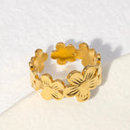 Golden Flower Ring Band