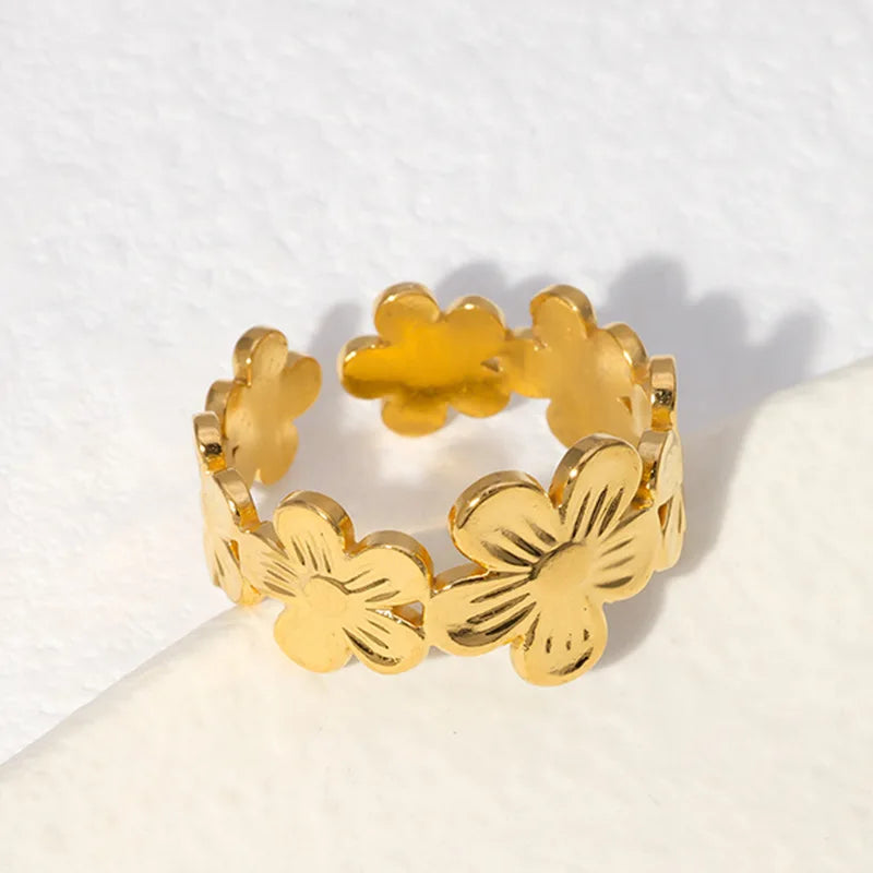 Golden Flower Ring Band