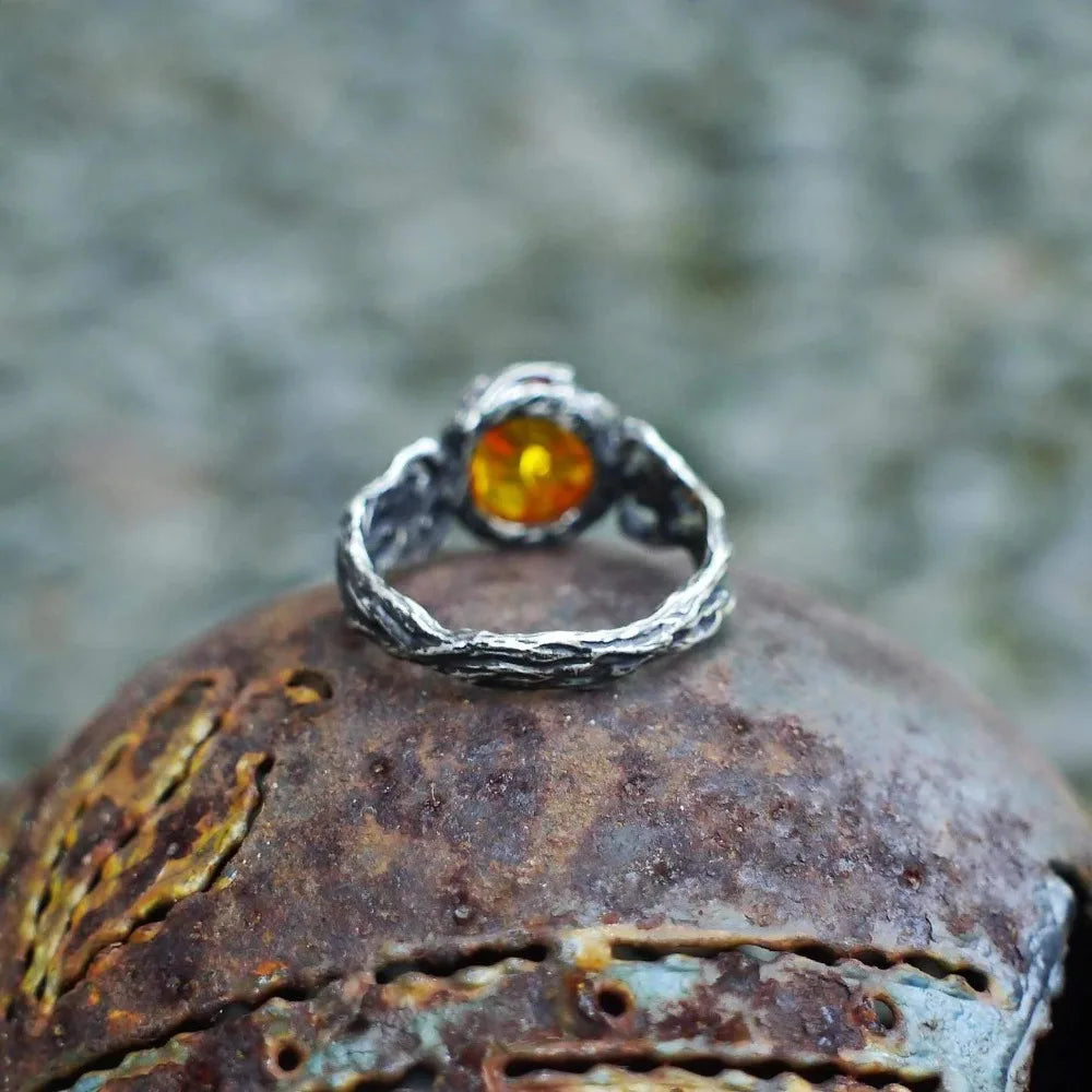 Ring Band Flowers and Pearl Retro Style