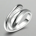 Silver Plated and Hollow Water Drop Ring Band