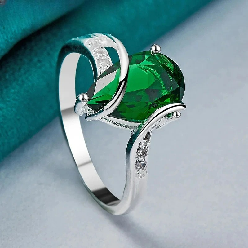 Water Drop Ring Band in Zircon