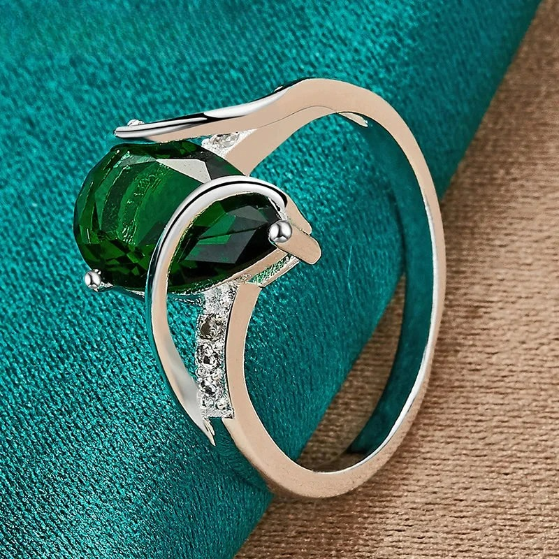 Water Drop Ring Band in Zircon