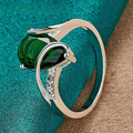 Water Drop Ring Band in Zircon