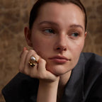 Ring Water Drop White Pearl Gold