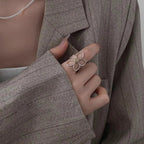Elegant Large Flower Ring Band