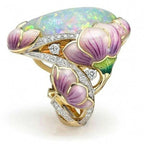 Ring Band Large Lavender Flower