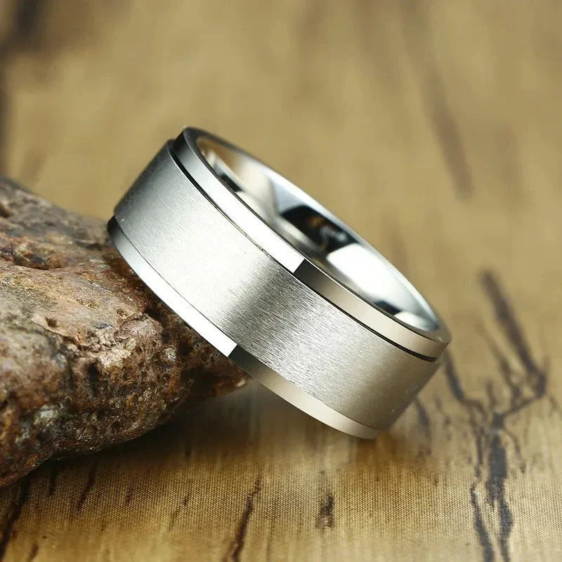 Men's Anti-Stress Spinning Ring silver