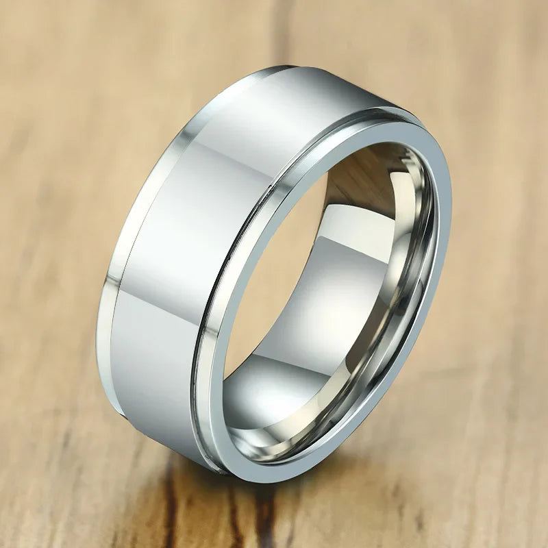 Men's Anti-Stress Spinning Ring silver
