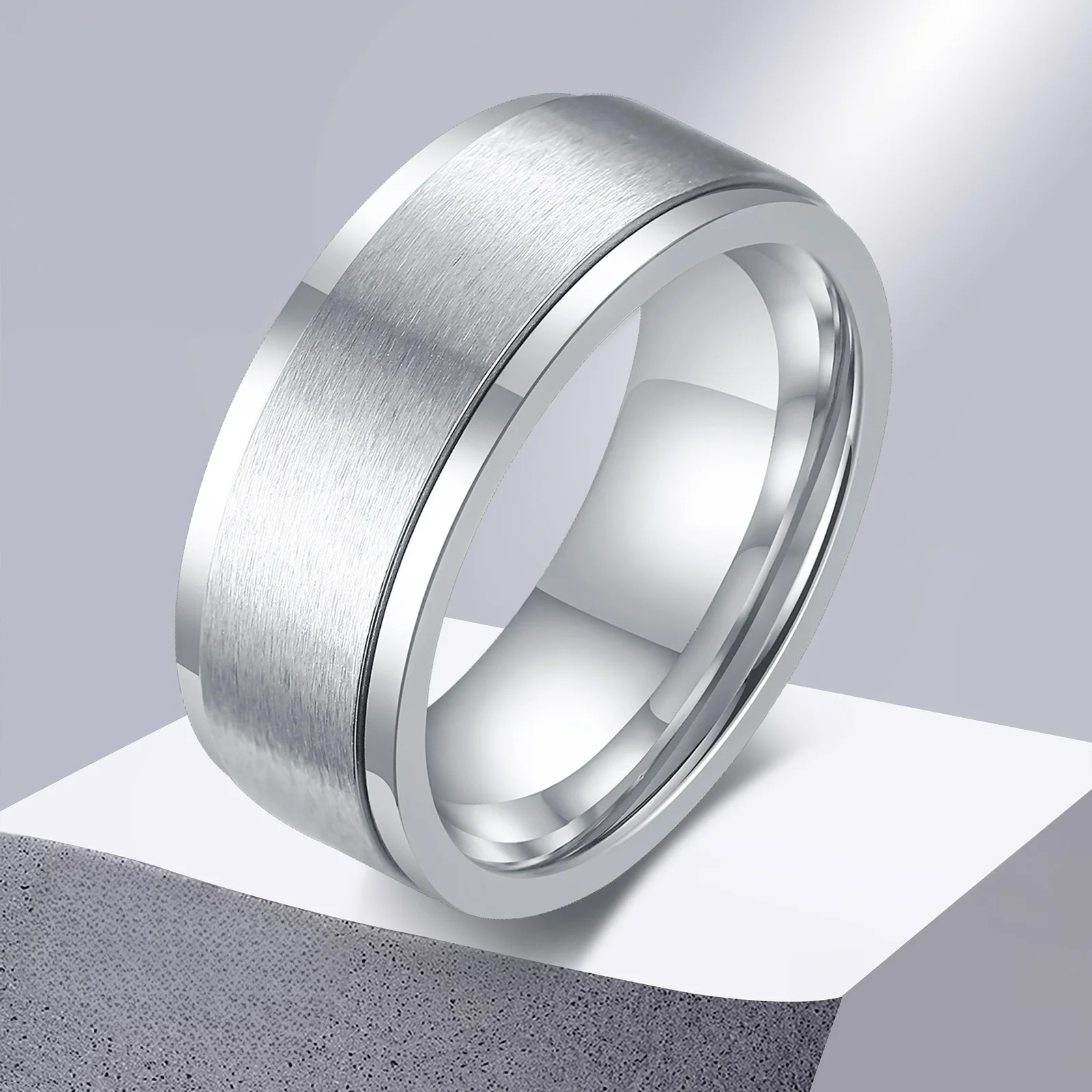 Men's Anti-Stress Spinning Ring silver
