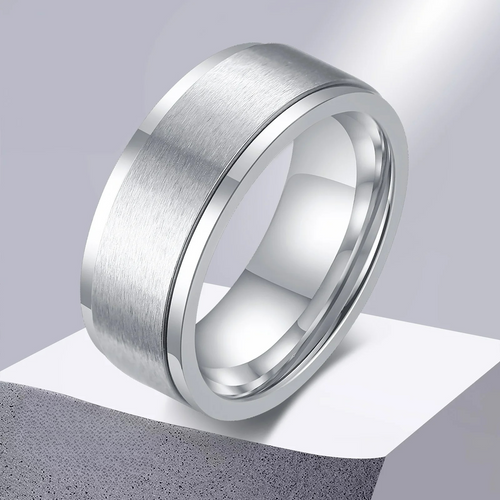 Men's Anti-Stress Spinning Ring silver