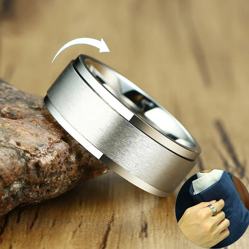 Men's Anti-Stress Spinning Ring silver