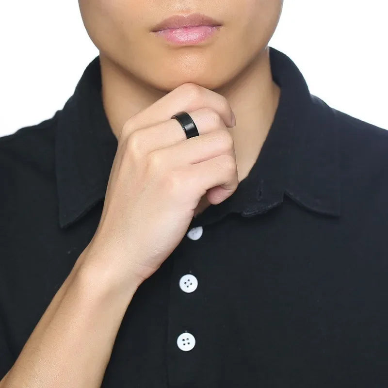 Men's Anti-Stress Spinning Ring black