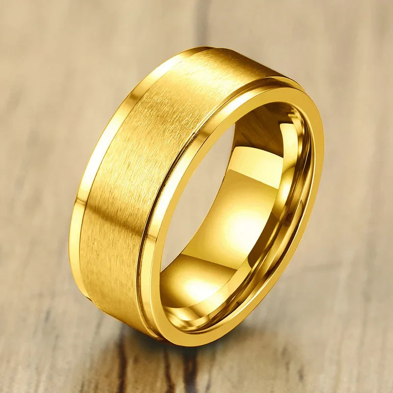 Men's Anti-Stress Spinning Ring gold