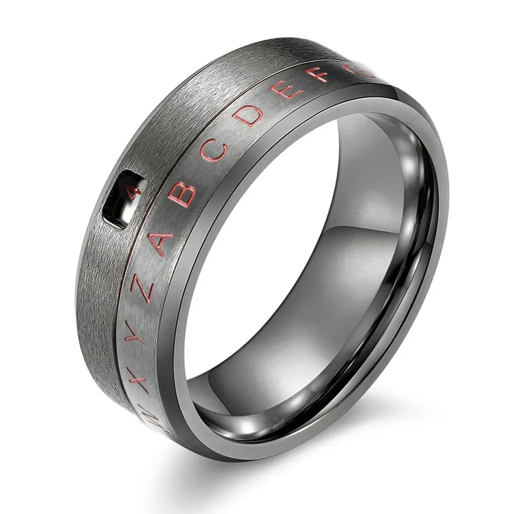 Anti-Stress Rotating Letter Ring black