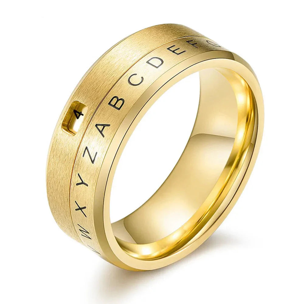 Anti-Stress Rotating Letter Ring gold