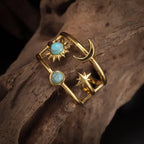 Moon and Star Ring Band
