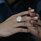 Black Cube Metatron Ring Silver