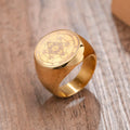 Black Cube Metatron Ring Gold