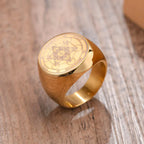 Black Cube Metatron Ring Gold