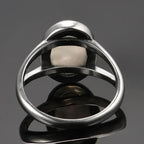 Oval Ring Band Woman Moonstone