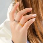 Gold and Silver Paw Ring Band