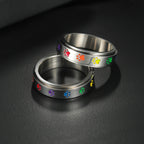 Ring Band with Hearts or Paws Anti-Stress Spinning heart