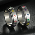Ring Band with Hearts or Paws Anti-Stress Spinning paws