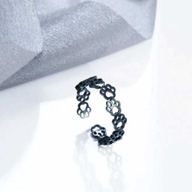 Black Paw Ring Band