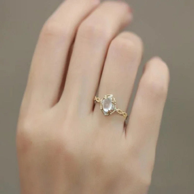 Ring Band for Women Moonstone