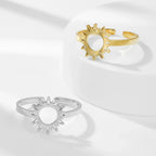 Sun Ring Band for Women silver