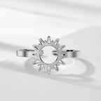 Sun Ring Band for Women silver
