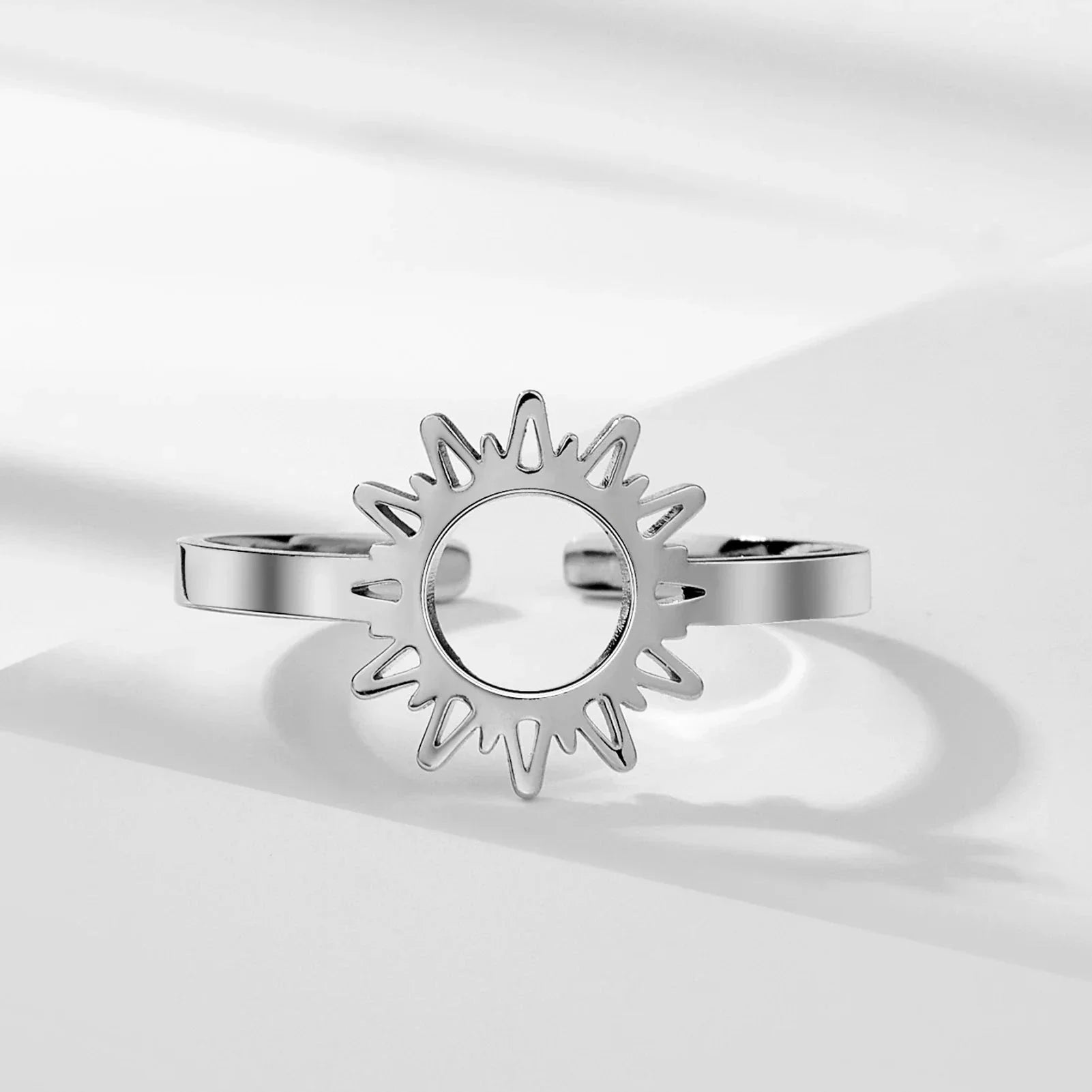 Sun Ring Band for Women silver
