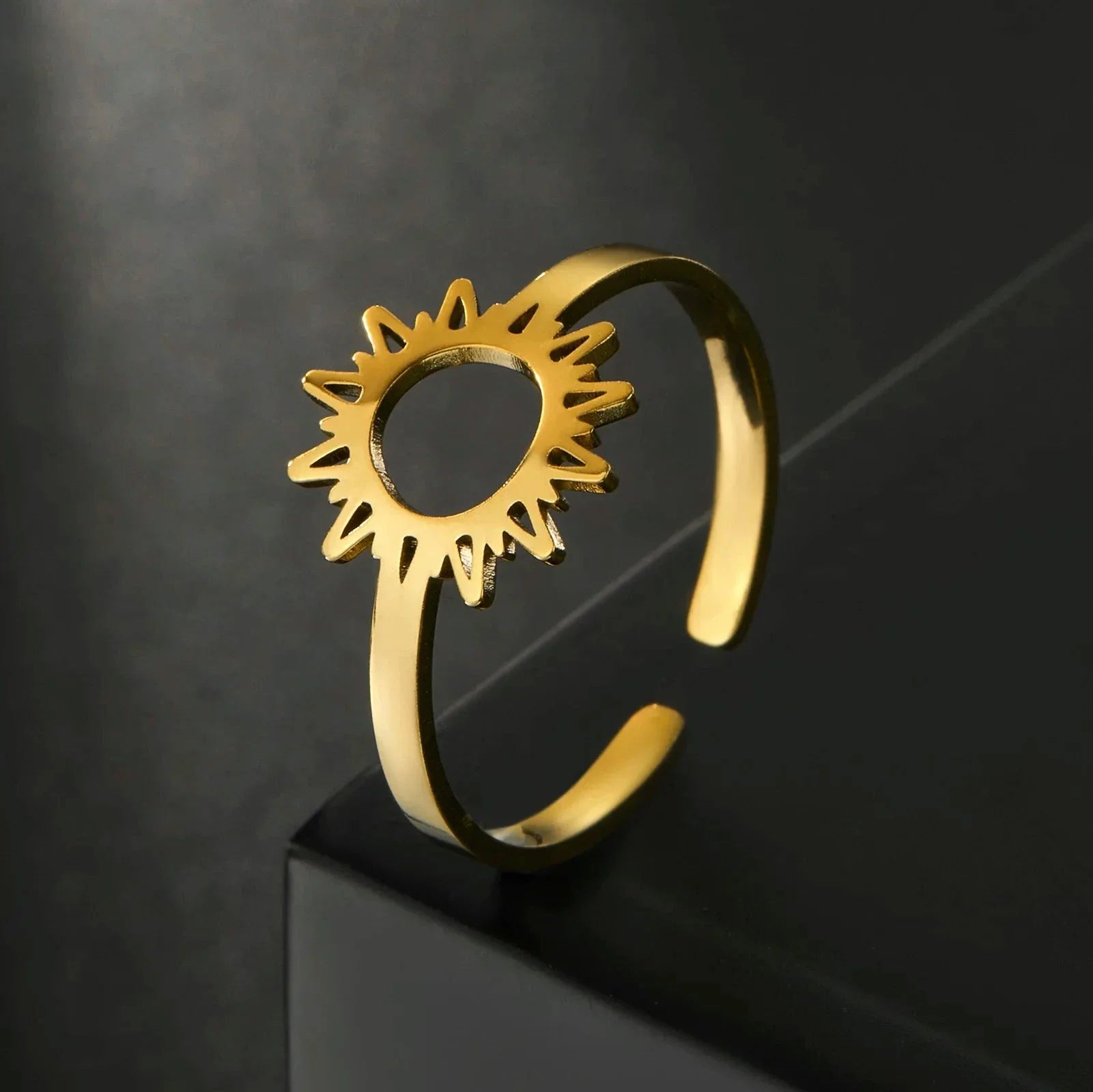 Sun Ring Band for Women gold