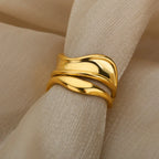 Gold Water Drop Style Ring Band