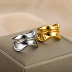 Silver Water Drop Style Ring Band