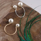 Retro Style Ring Band with Silver White Pearls