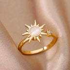 Anti-Stress Ring Spinning Sun Gold Ring