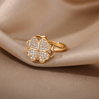 Anti-Stress Ring Spinning Ring 4-Leaf Clover gold