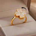 Anti-Stress Ring Spinning Ring 4-Leaf Clover gold