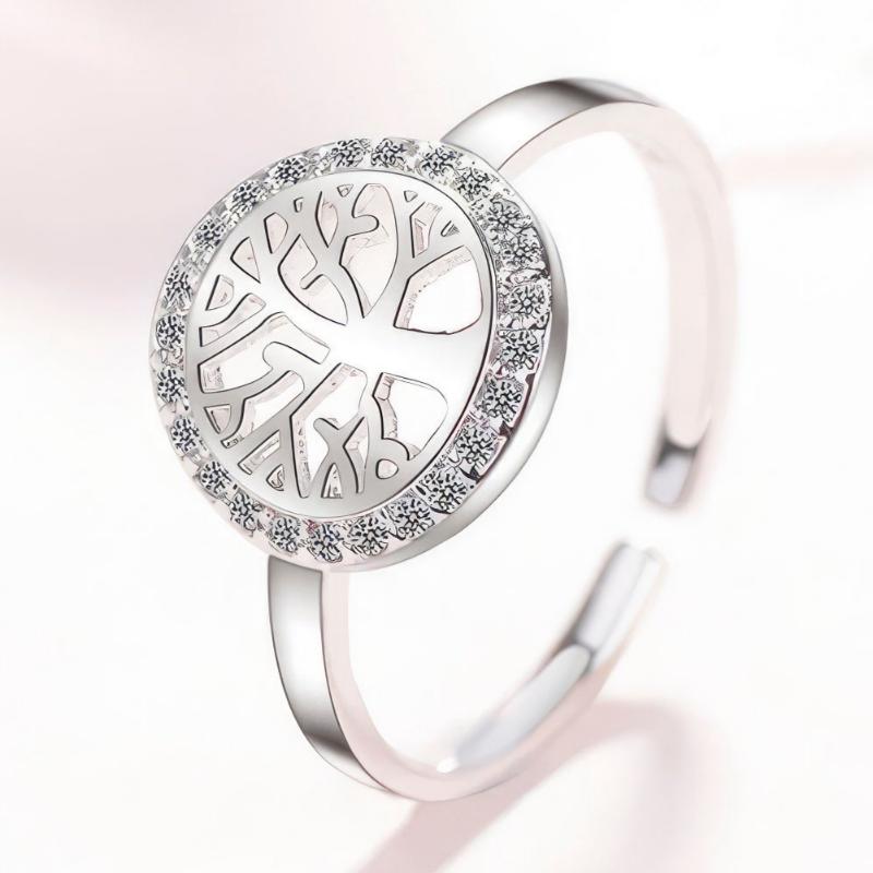 Tree of Life Ring for Women Silver Signet Ring